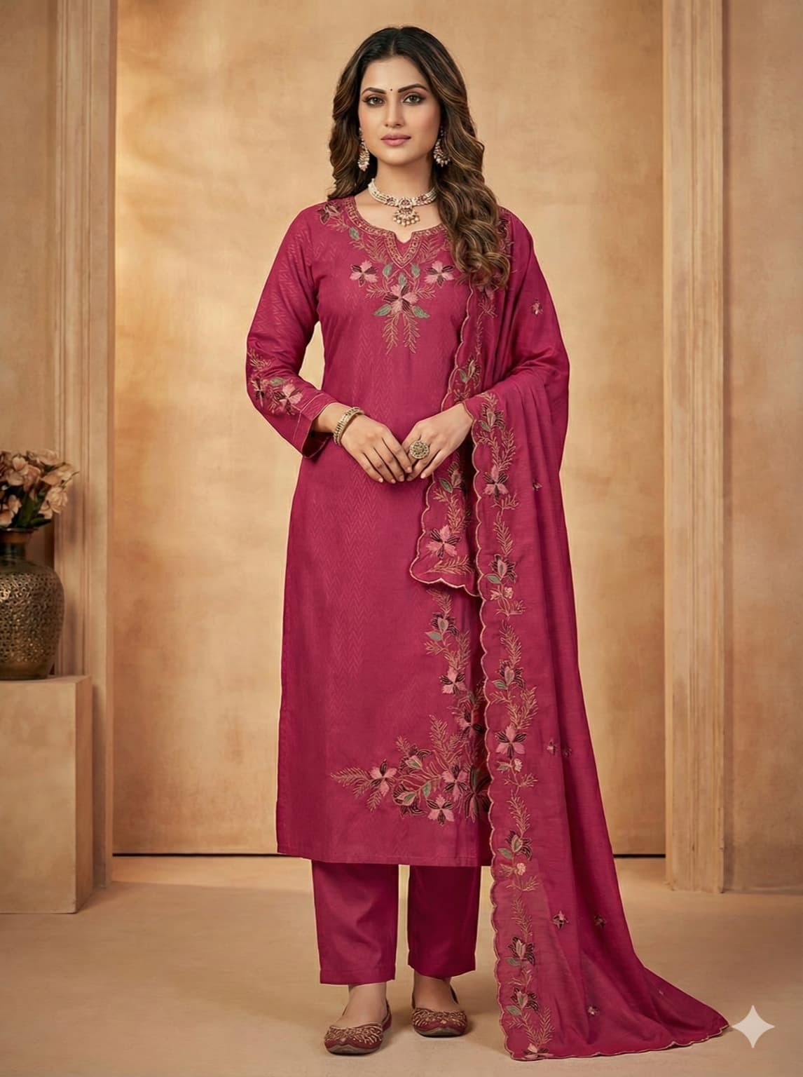 Embroidered Cotton Dobby Kurta Set