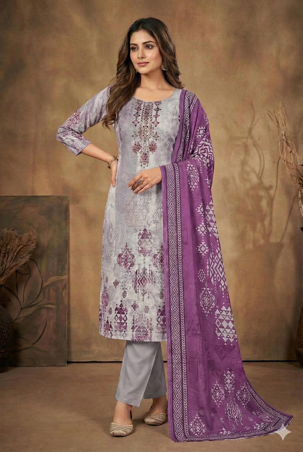 Printed Maslin Kurta Set